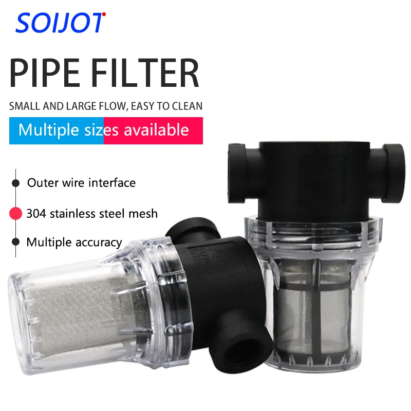 304 Stainless Steel Filter, Suitable for Garden Hoses, Irrigation Systems, and Industrial Pipelines, 1/2 3/4 1 inch
