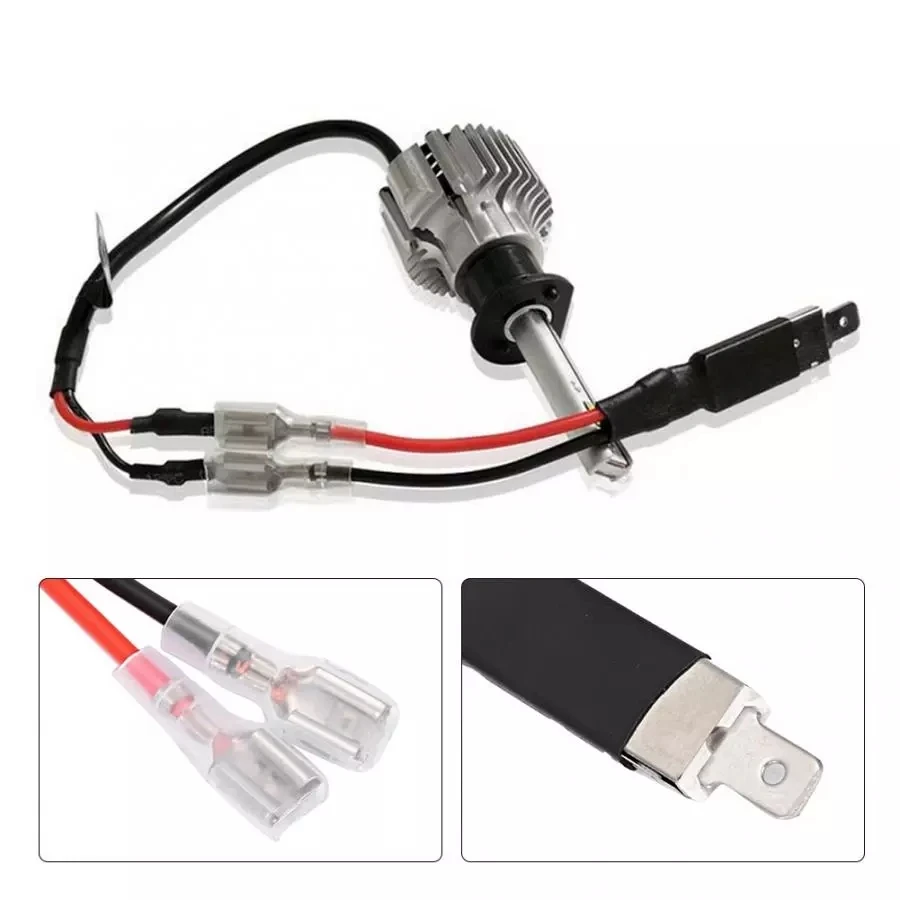 Cable adaptador para enchufe H1, convertidor de 1 Pin a 2 pines, Bombilla de repuesto LED, accesorios de cableado de convertidor de diodo único