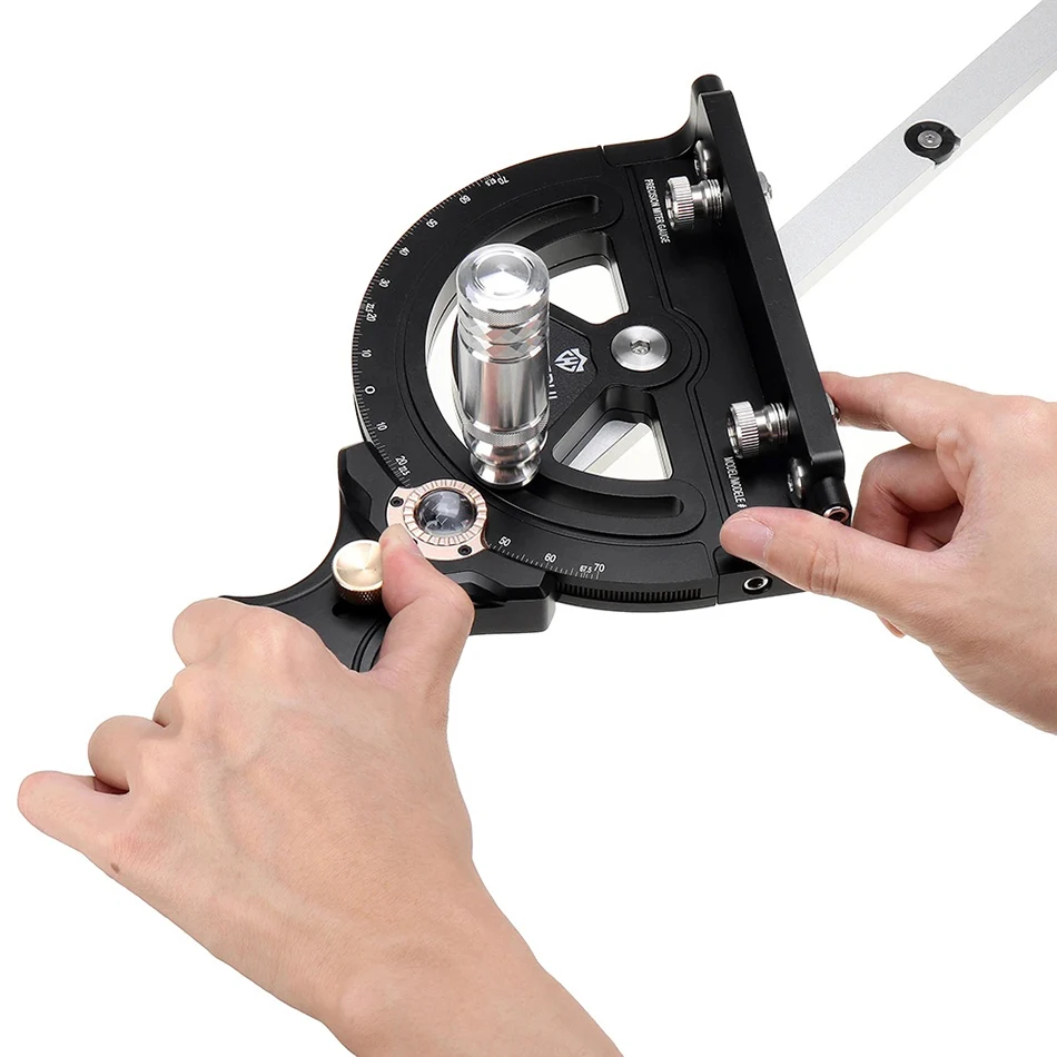 Calibro per mitra di precisione GanWei sega da tavolo per la lavorazione del legno da 0-70 gradi righello angolare per montaggio con maniglia a spinta con impostazione 0 ° 22.5 ° 45 ° 67.5 °