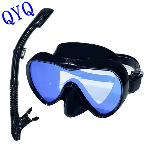Imagen 2 del producto Gafas de natación profesionales impermeables de silicona suave, gafas enchapadas, tubo de respiración completamente seco, máscara de buceo