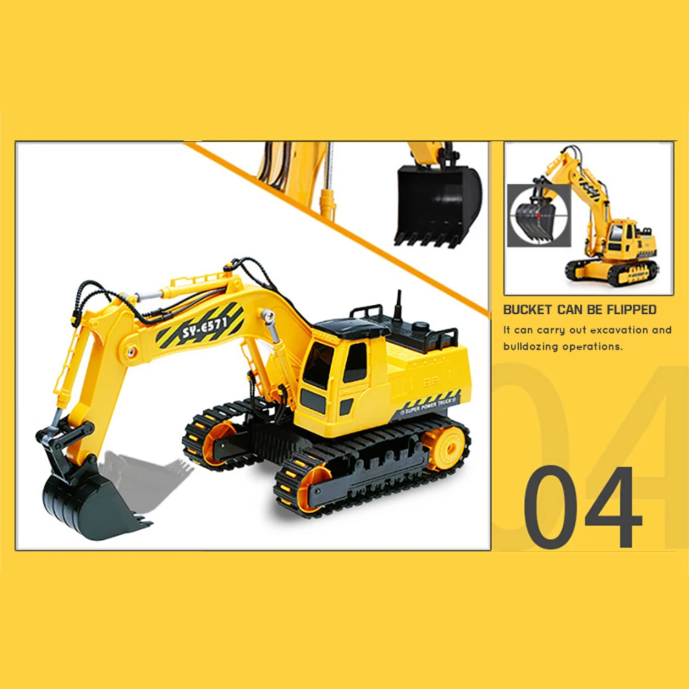 1/26 RC Truck Excavator Caterpillar Professional Remote Control Construction Vehicle Tractor Toy Machine Model Boy toys Gift