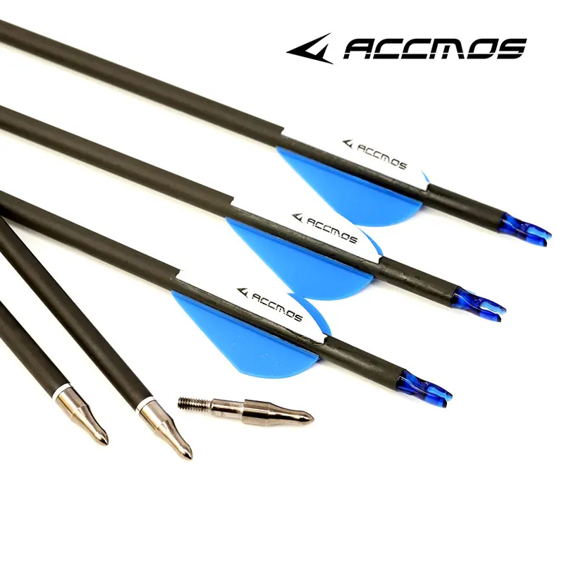 6/12/18/24pcs 28inch Spine 300 350 400 500 600 700 800Pure Carbon Arrow ID 6.2mm Archery For Compound /Recuvre Bow Shooting