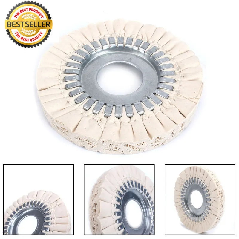 1Pcs Cotton Airway Buffing Wheel Steel Center Ring 100% Soft Cotton Woodworking Abrasive Tool