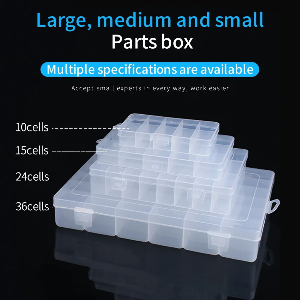 LUXIANZI Transparent Plastic Box  Mobile Phone Small Screw Electronic Parts Hardware Organizing Tool Dustproof Storage Box