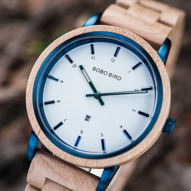 BOBO BIRD-reloj de madera para mujer, pulsera de cuarzo, resistente al agua, personalizado, envío directo, OEM