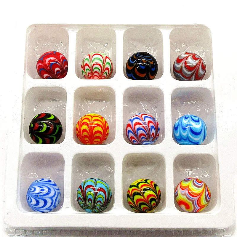18mm Creative Pink Design Handmade Glass Marbles Balls Ornament Home Vase Filled Decor Accessories Cute Game Toy For Kids 12PCS