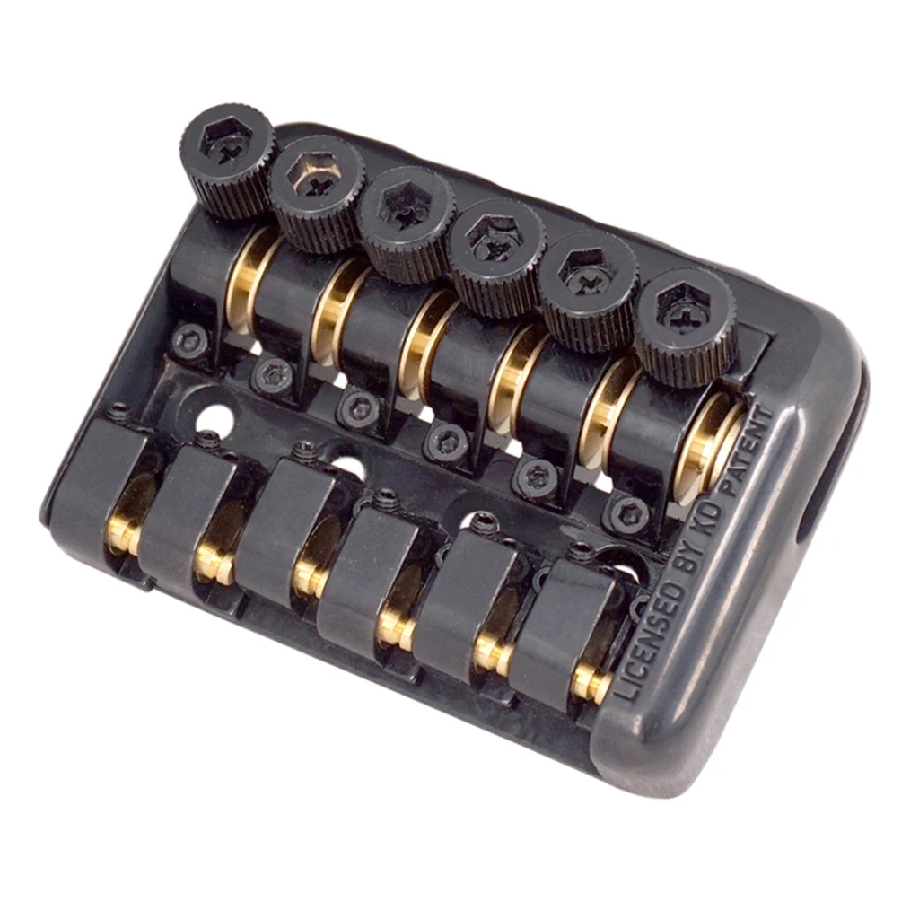 A Set 6 String Fixed Bridge With Wrench Lock Nut Screws For Headless Electric Guitar Parts