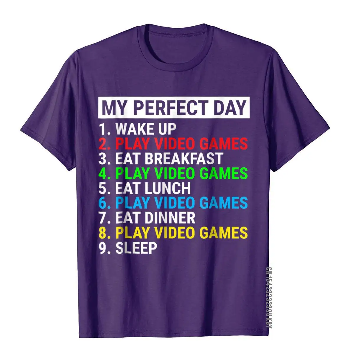 My Perfect Day วิดีโอเกมเสื้อยืด Funny Cool Gamer Tee ของขวัญเสื้อลำลอง T เสื้อผู้ชายด้านบนเสื้อยืด Slim fit ขายส่ง