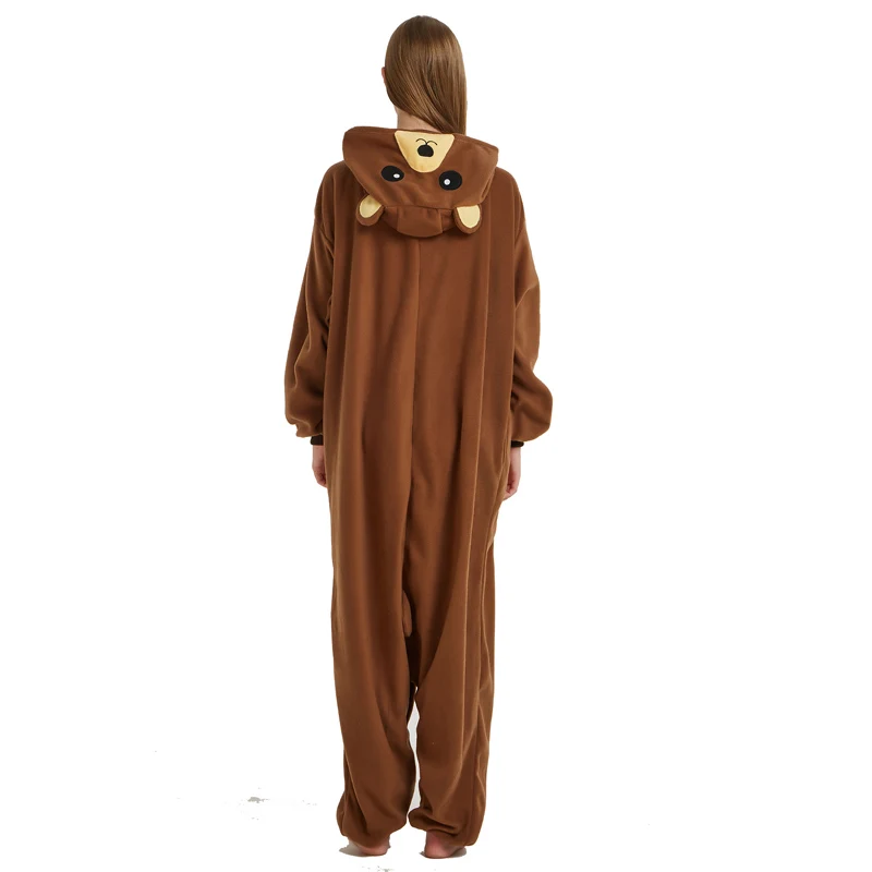 Pyjama marron marron pour hommes et femmes, tenue de dessin animé, Cosplay, raton laveur, Kigurumi, taille XXL