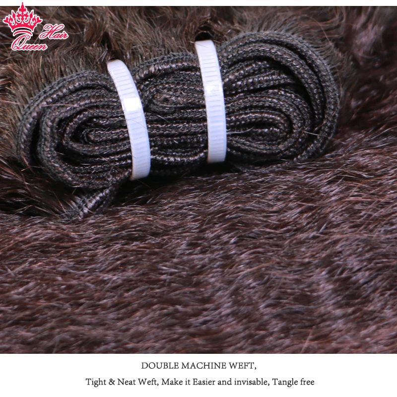 Queen Hair Official Store Kinky Straight Brazilian Virgin Raw Hair Weave Bundle Human Hair Bundles YAKI Straight Hair Extensions