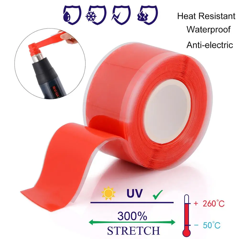 EHDIS 100cm Heat Resistant Tape for Hot Air Gun Nozzle Wire Loop Carbon Vinyl Wrap Heat Gun Protection Heat Insulation Bandage