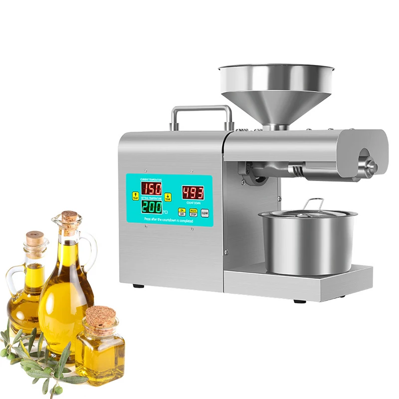 RG-312 Household Oil Press Flaxseed Oil Press Sesame Peanut Oil Press Temperature Control Stainless Steel Cold Oil Press