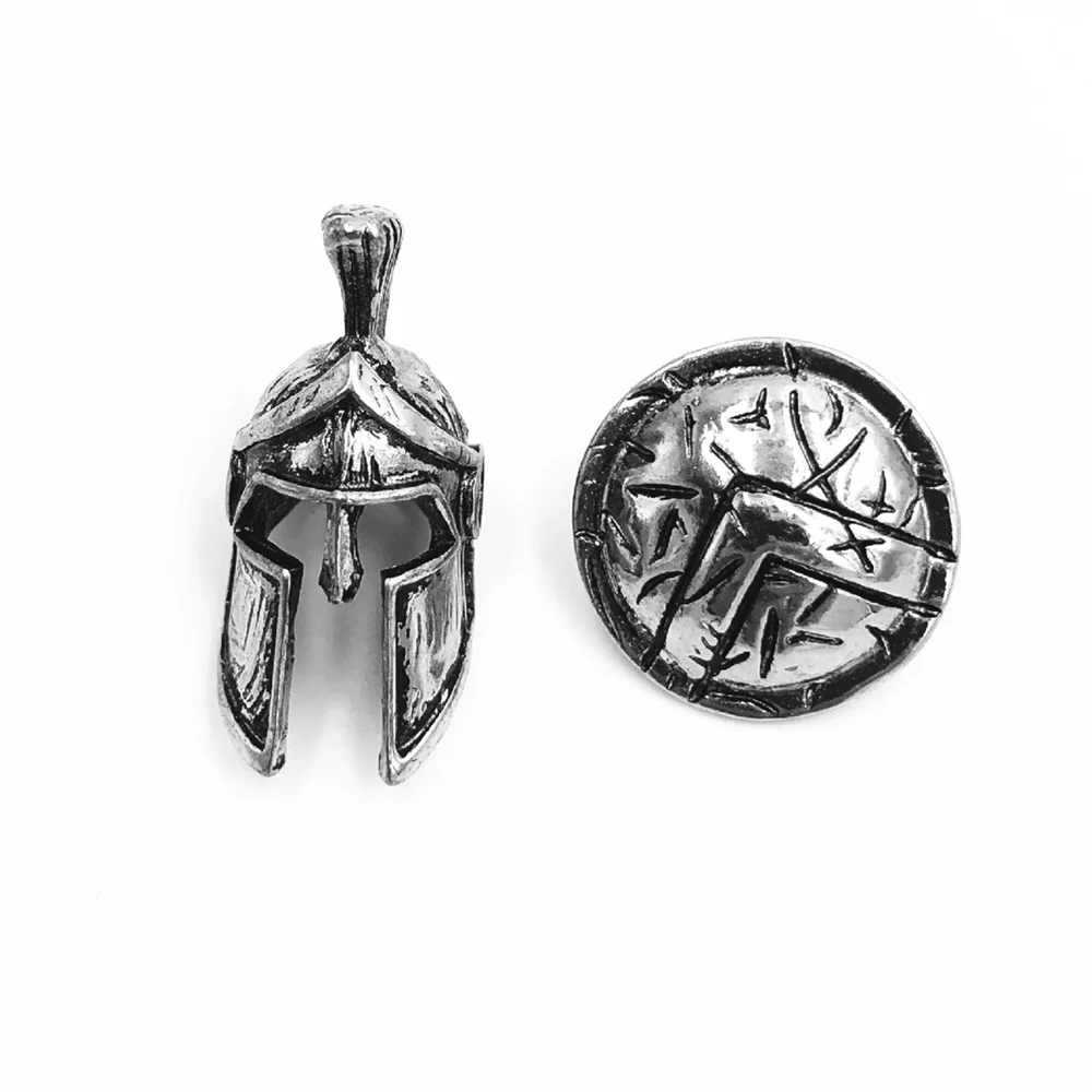 2pcs/set Vintage Spartan Helmet Warriors Charm Beads for Bracelet Necklace Keychain DIY Jewelry Making Accessories Zinc Alloy