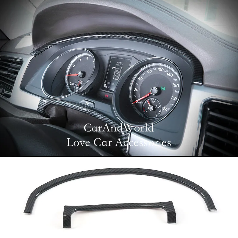 

For VW Volkswagen Teramont Atlas 2017-2020 Console Dashboard Tachometer Panel Strips Cover Trims Inner Chrome Car Accessories