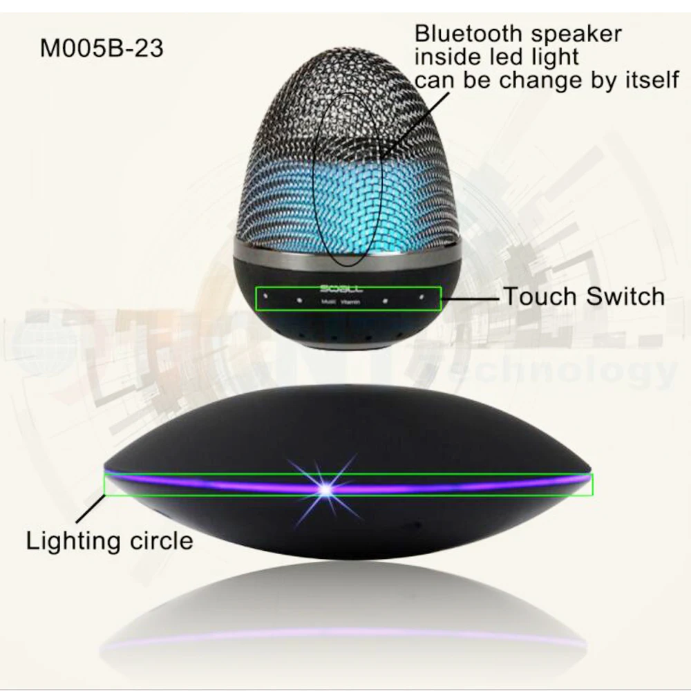 NEW LED Night Light Levitating Air Bluetooth audio Rotation Magnetic Suspension Floating Lamp For Bedroom Home Desk Decor Gfit