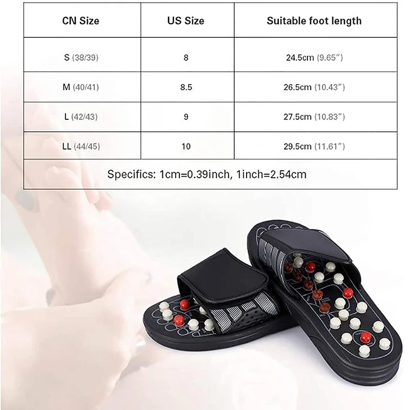 Acupressure Massage Slippers Medical Rotating Foot Massager for Women and Men Feet Care Reflexology Sandals Sore Pain Relief