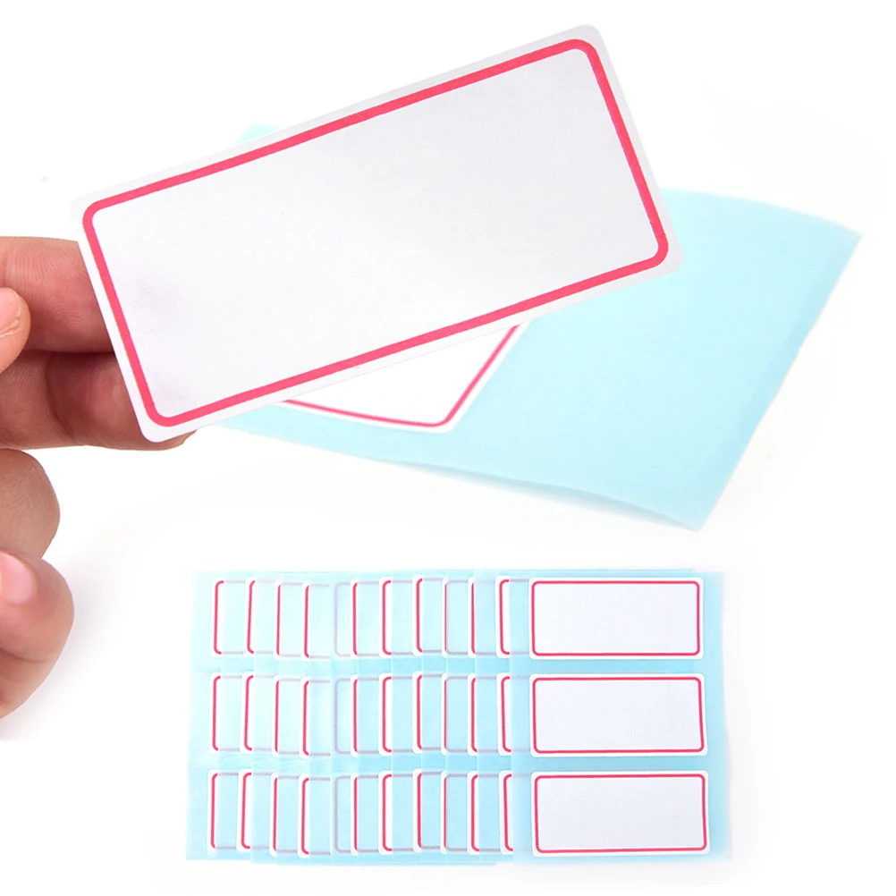 12sheets/pack 3x3.4cm new Self Adhesive Label Blank Note Label Bar Sticky White Writable Name Stickers Office School Supplies 7