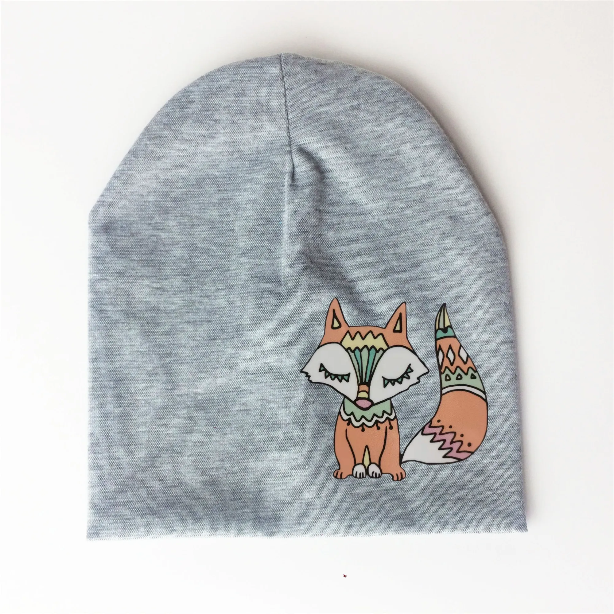 brand baby cap boho fox animal children\'s Autumn Baby girl Hat Boy Cap Kids cotton Beanie bonnet Children for boy toddler hat