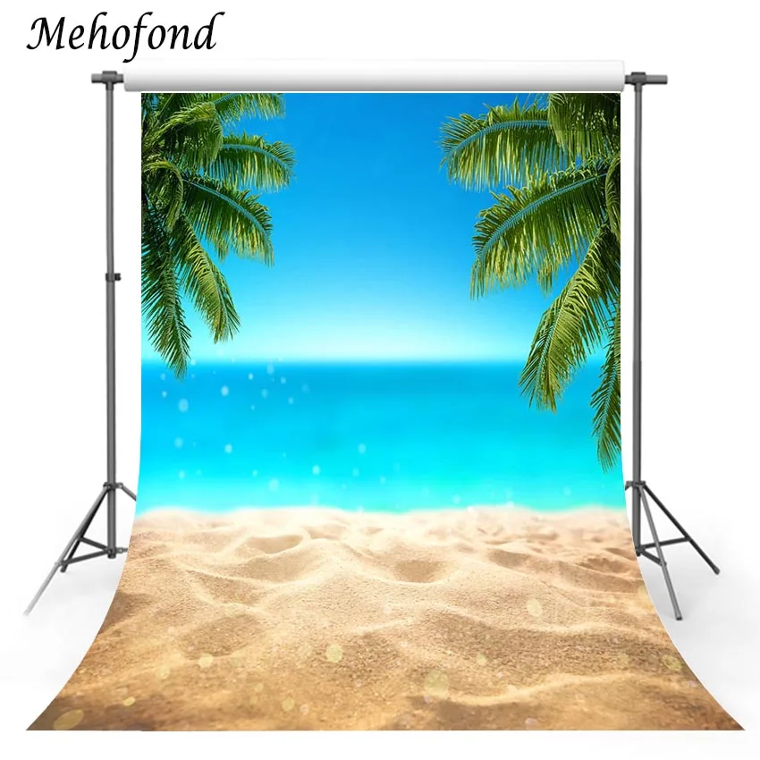 

Mehofond Summer Tropical Hawaii Backdrop Sea Beach Sands Green Leaves Holiday Trip Photography Background Photo Studio Photocall