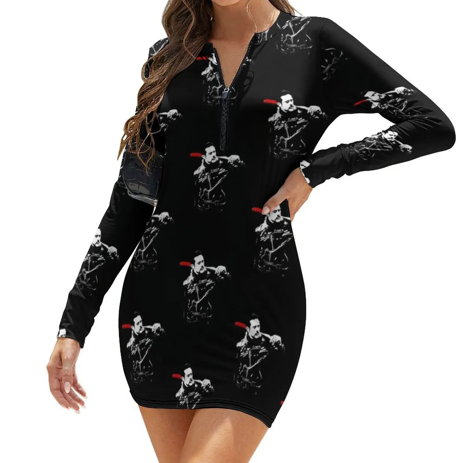 The Walking Dead Dress Long Sleeve Simple Polyester Bodycon Women Long-Sleeve Social Sale One-Piece Dress