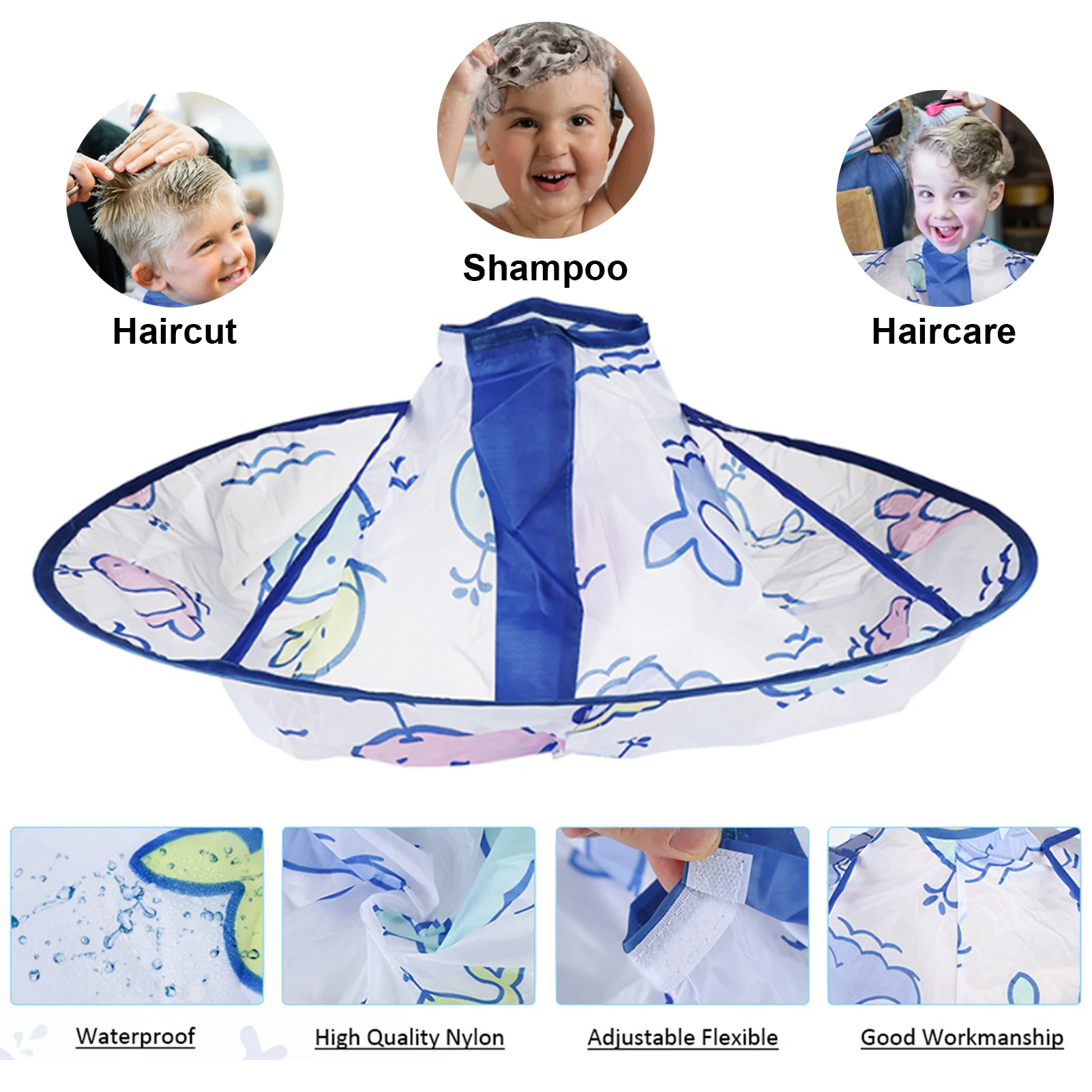 

Children Hairdressing Cape Hair Cutting Cloth Apron Gown Salon Hairdresser Apron For Children Umbrella Cap Barber Clean Cloth