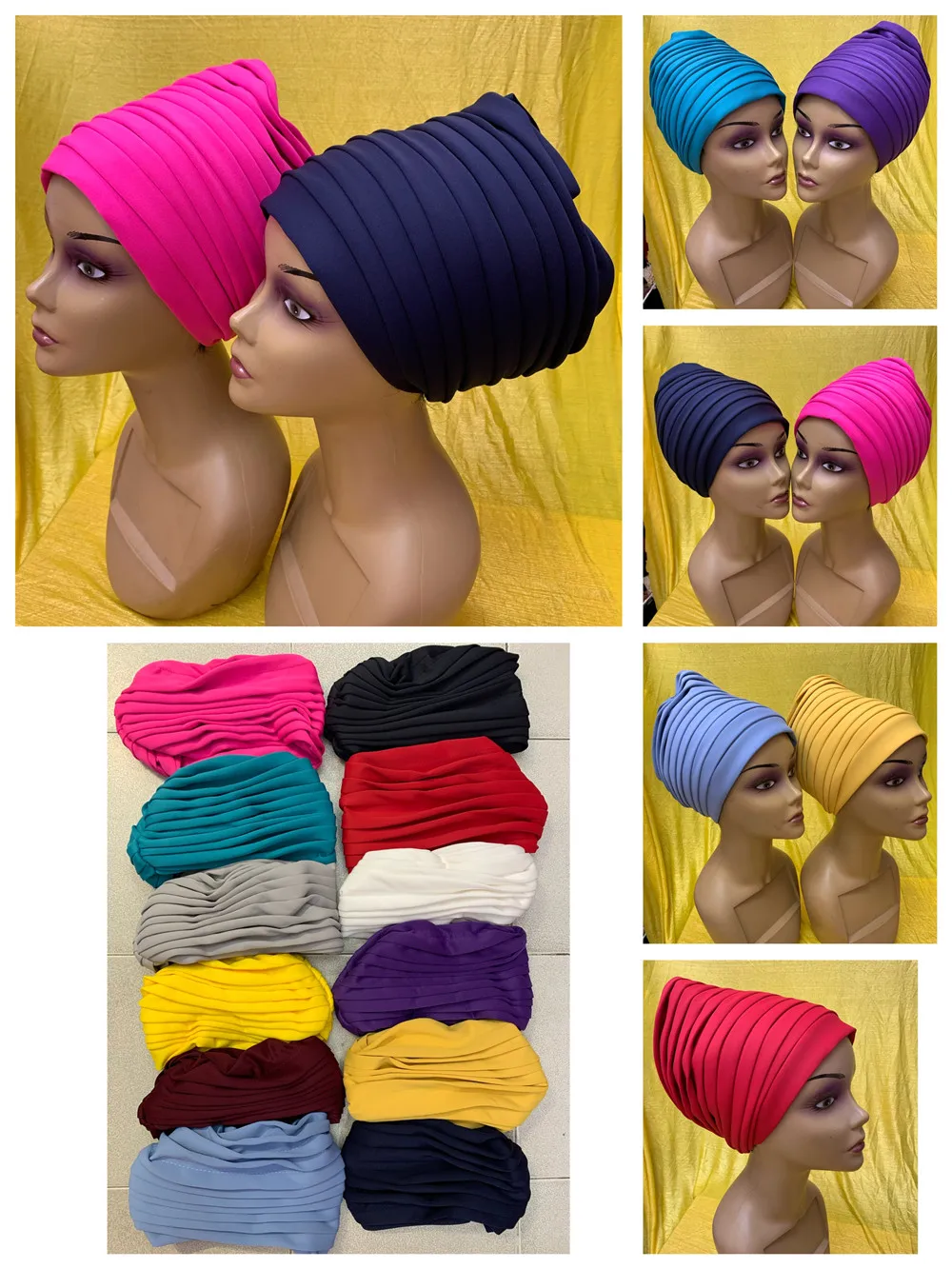 Trendy Muslim Hijab Caps Solid Color Wrap Head Inner Hijabs Cotton Turban Bonnet For Women Islamic Under scarf Hat 12 pcs/pack