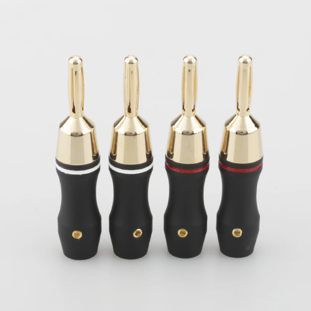 

8xAudiocrast BL002 Gold Plated Banana plug HiFi High Quality Speaker Cable Plugs AV Amp Easy Fix Speakers HiFi Amplifier