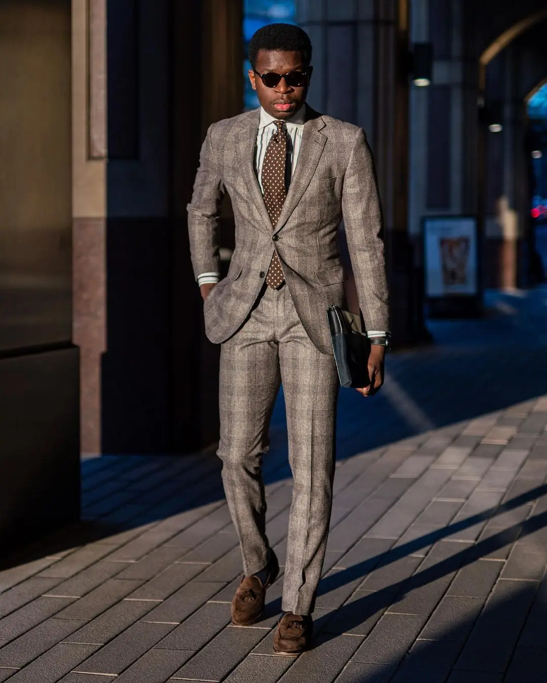 Esmoquin a cuadros de estilo británico para hombre, traje de negocios ajustado para novio, trajes de boda, traje Formal para fiesta de graduación (chaqueta + Pantalones)