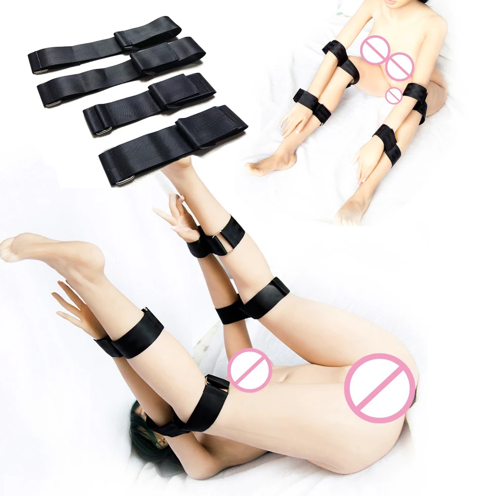 BDSM Bondage Handcuff Ankle Strap Arm Leg Open Strap Locking Arm To Thigh Cuff Binding Kit Slave Adult Game Couple Flirt Sex Toy