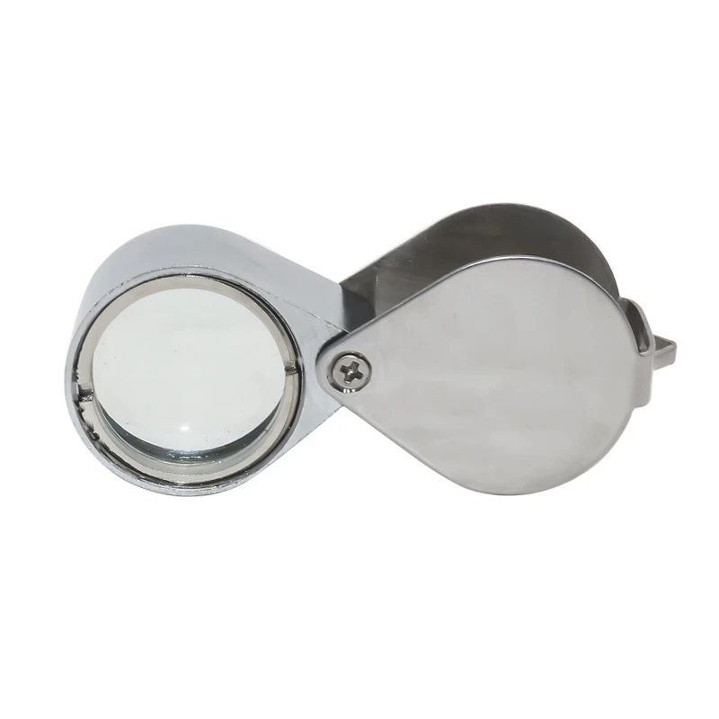 Loupes pliantes 30X, microscope de poche Lupas Outils à main pour l\'identification des bijoutiers Métal Argent 30*21mm