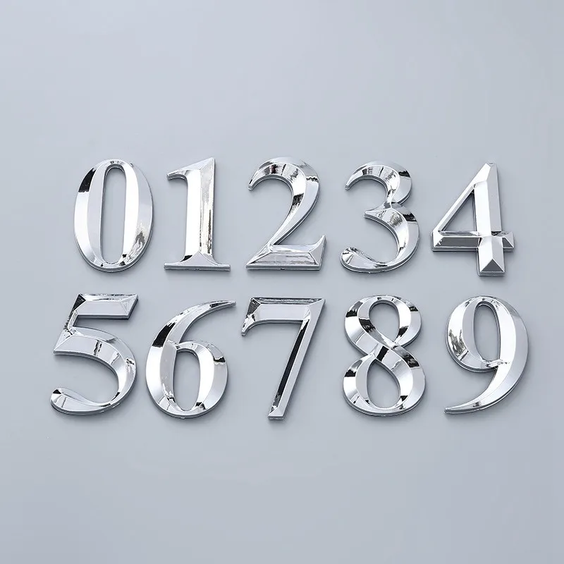 Señal de número de puerta autoadhesiva 3D de gran tamaño, pegatina de número de dígitos, apartamento, Hotel, oficina, Dirección de puerta, calle, señal de placa