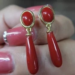 Earrings Bracelet Necklace Natural Sardine Coral S925 Sterling Silver Inlaid Jewelry Set Mother's Day Gift Wholesale Mujer