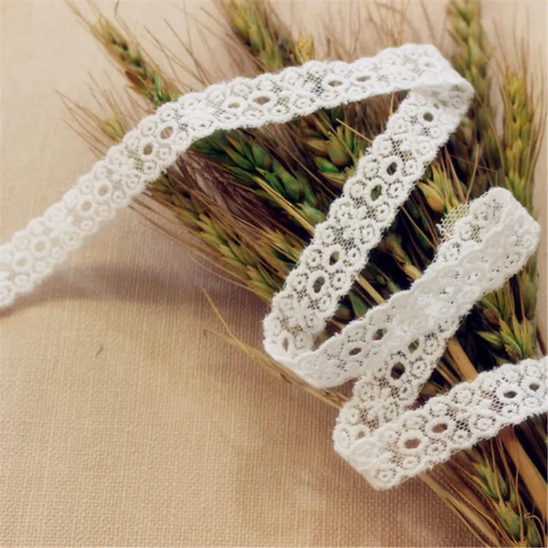 

Lace Trim 15 yard Ivory Gauze Mesh Tulle Cotton Embroidered Lace Fabric Ribbon Tapes Sewing Accessories 1.5cm 0.6in wide QL4K196