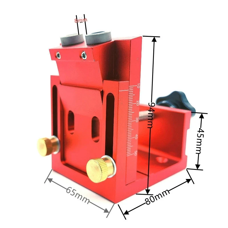 9.0mm Aluminum Diagonal Hole Punch Locating Pin Fixture Pocket Drilling Guide Woodworking Joinery Tool Set Woodworking Tools