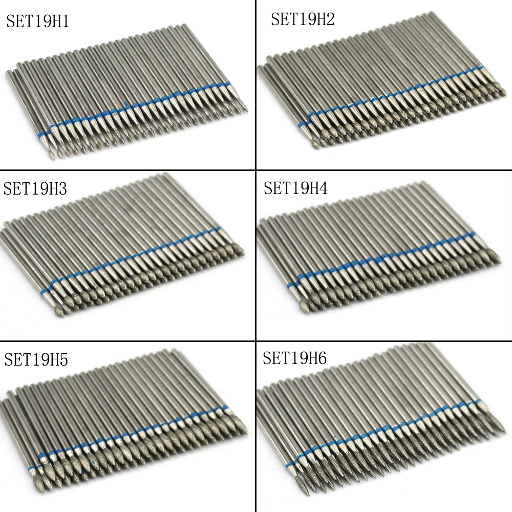 다이아몬드 네일 드릴 비트 밀링 커터, 매니큐어용, 전기 커터 비트, 네일 액세서리, 네일 도구 세트, 50 개