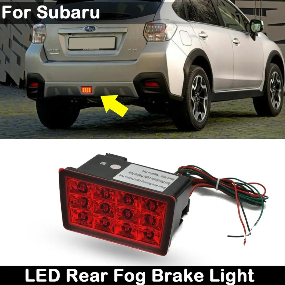 

For Subaru WRX/STI Impreza XV Crosstrek Red Lens F1 Style LED Rear Fog Light Brake Lamp