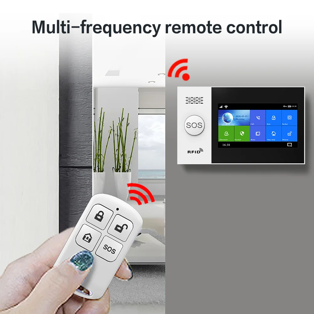 MULO-control remoto inalámbrico para sistema de alarma de seguridad antirrobo para el hogar, 433MHZ, Wifi / GSM