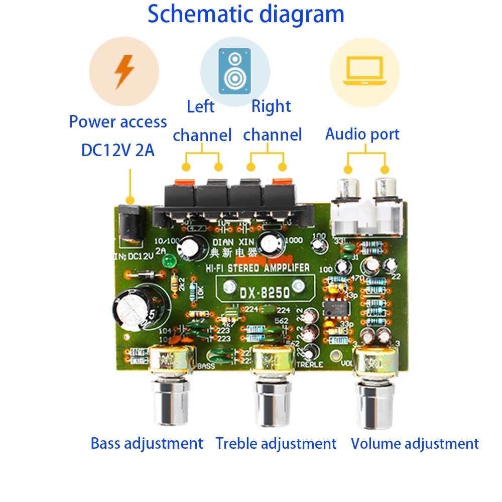 Tenghong HIFI Stereo Audio Amplifier 30W+30W 2.0 Channel Sound Amplifier Board For Car Computer Speaker Amplificador DC12V AMP