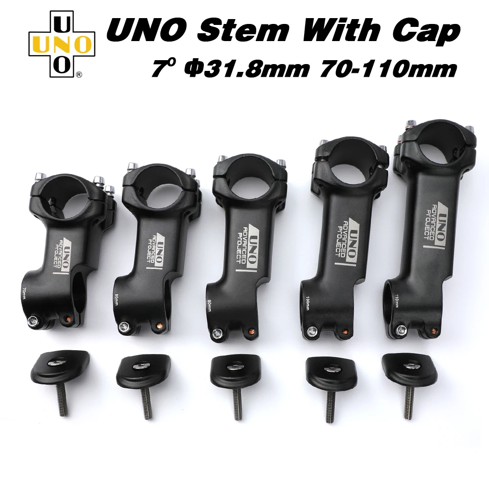 

UNO Mountain Bike Stem With Cap New Kalloy A Stem Bicycle Handlebar Riser Down Stem 7 Degree 70-110mm MTB Aluminum Stems