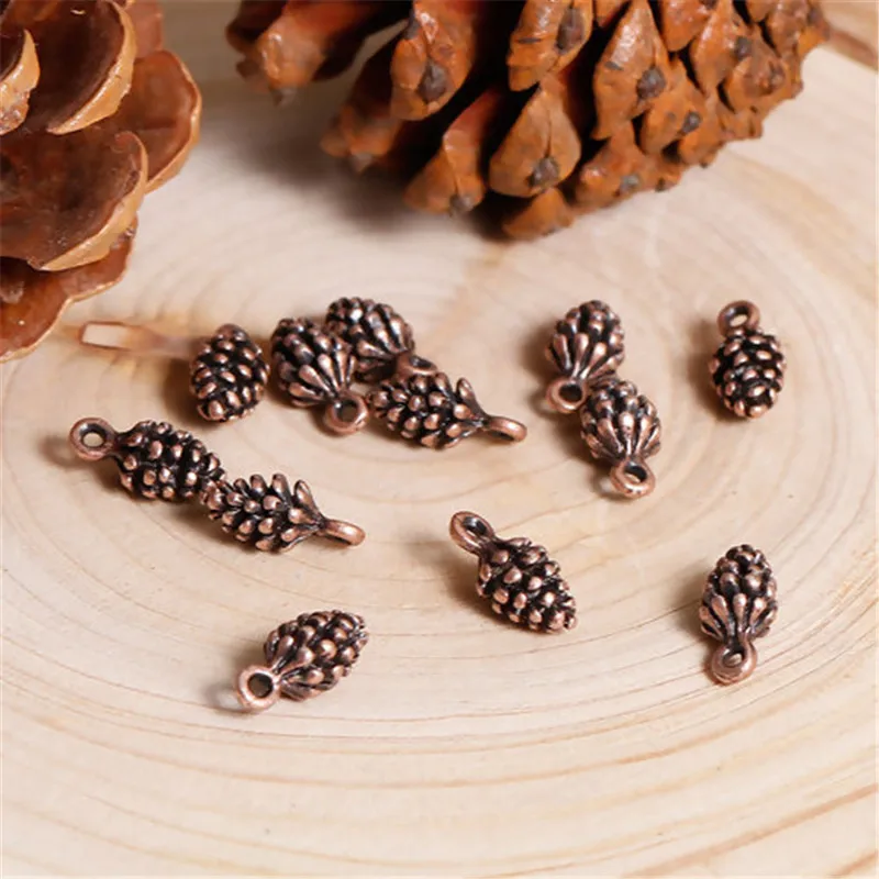 Zinc Based Alloy 3D Acorn Charms For Jewelry Making Antique Gold Color Nut Pendant DIY Findings 17mm x 11mm( 3/8\