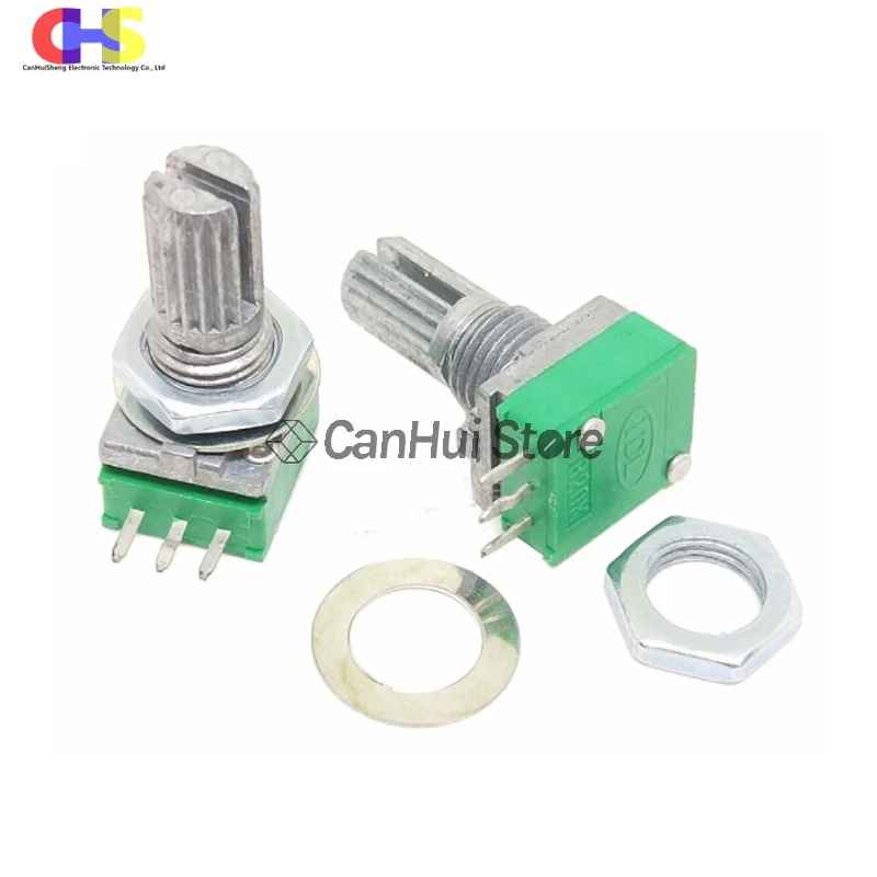 5pcs RV097NS 5K 10K 20K 50K 100K 500K with a Switch Audio Shaft 15mm Amplifier Sealing Potentiometer RV097 3pin 5pin 6pin 8pin