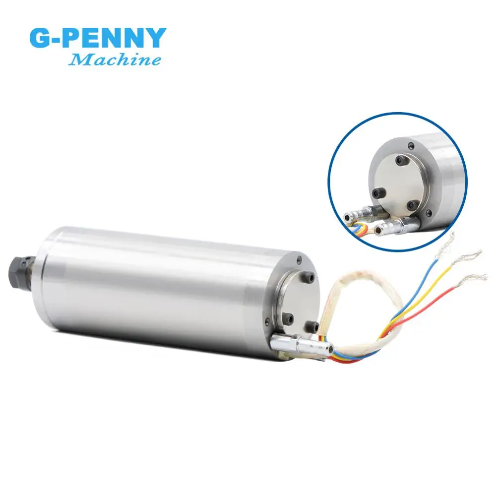 G-Penny Water Cooled Spindle Motor 75vAC 300w ER8 0-60000rpm 1000Hz 48*130mm Water Cooling Intricate Carving