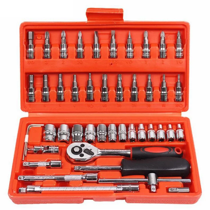 Kit pequeno de 46 peças para conserto de carro, kit profissional para reparo de automóvel