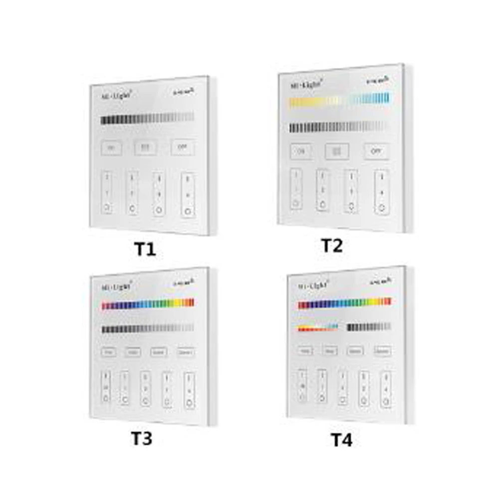 MiLight / MIBOXER 4-Zone RGB+CCT RGB/RGBW CCT Adjust Brightness Dimming Smart Panel Remote Controller 2.4 GHz Mi Boxer Light