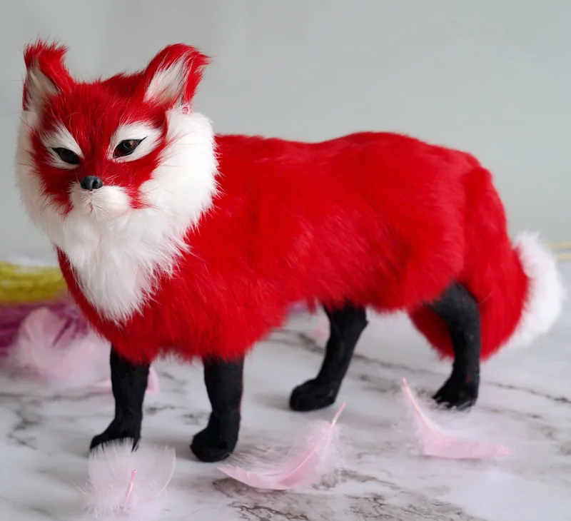 

new real life fire fox model plastic&furs simulation red fox gift about 35x22cm xf2806