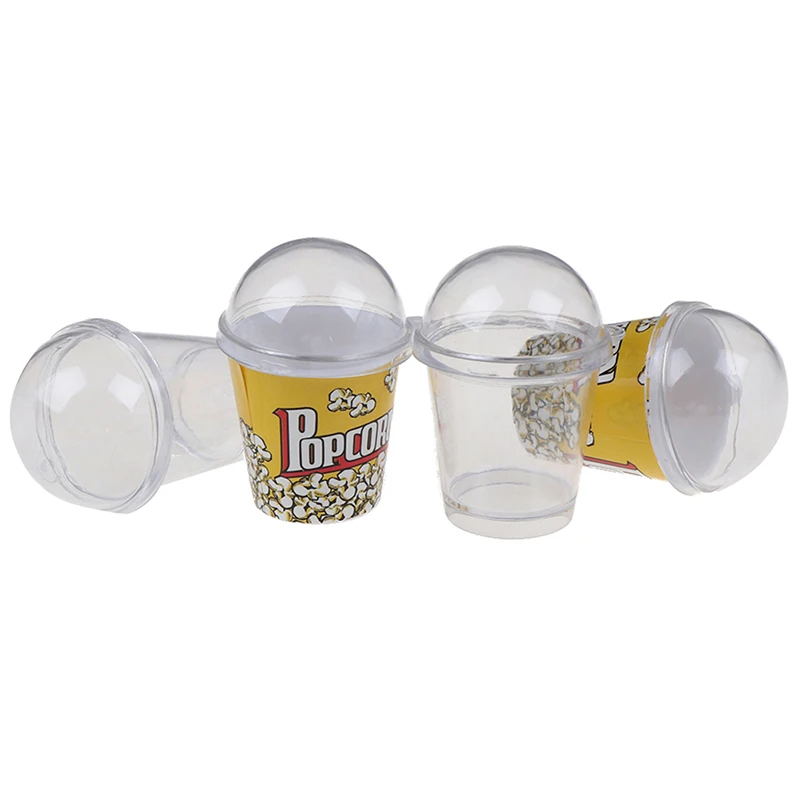 10pcs DIY Charms Plastic Cups Miniatuur Leuke Mini Beker met Koepel Deksel Poppenhuis Popcorn Ijs Sieraden Accessoire