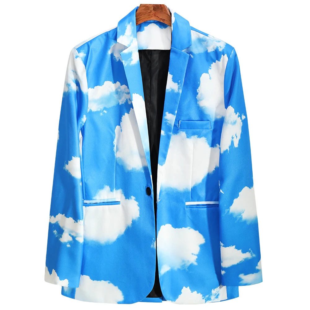 Mens Suit Jackets Sky Clouds 3D Printed Blasers Hombre 2023 Casual Business Party Wedding Dress Party Coat Men Blazer Homme 4XL