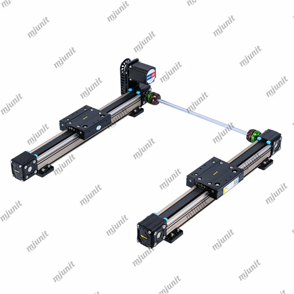 

mjunit MJ50 belt driven linear rail for mask manufacturing machine application with 1100mm stroke 2 rails