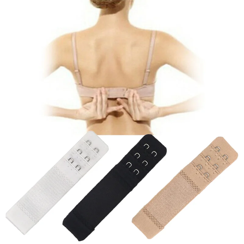 3Pcs Nylon Bra Extender Extension Underwear Accessories Women Adjustable 1/2 Hooks Clasp Straps Bra Strap Extender Sewing Tool