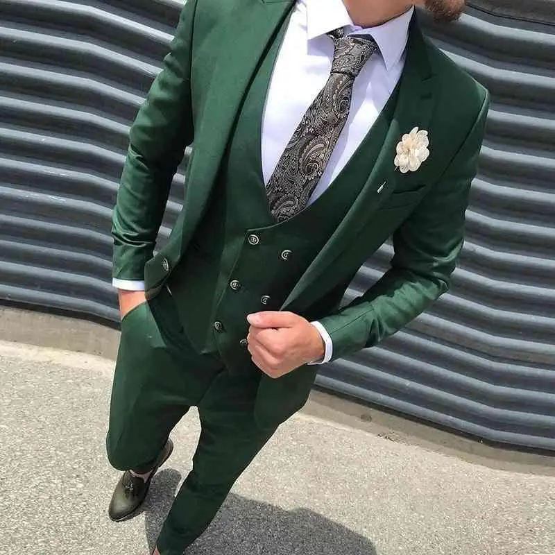 Men Suit Blazers Light pink green blue man suits homme lapel fitting fine tux groom suit men blazer three pieces